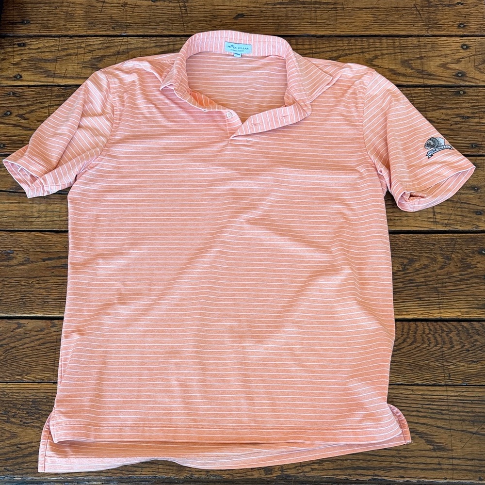 Peter Millar Men's Coral Stripe Polo